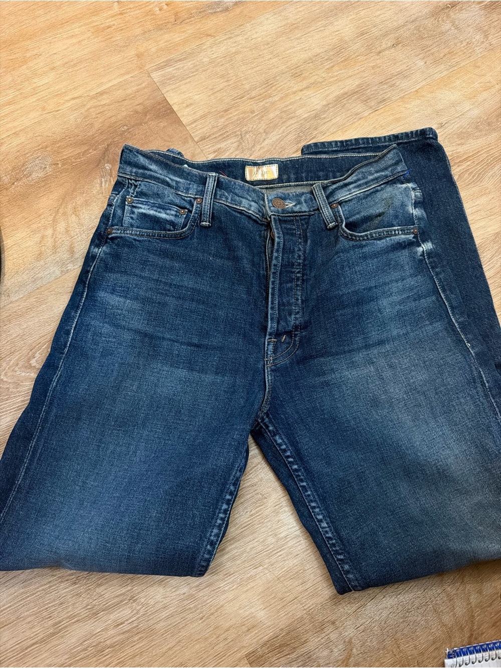 MOTHER The Tomcat Ankle Jeans Size 26 Sun Embroidery Button Fly Straight Leg - Picture 16 of 16